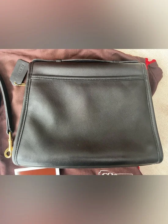 *Never Used* Vintage Coach Court Bag - Black Leather - 9870 - Picture 5 of 9